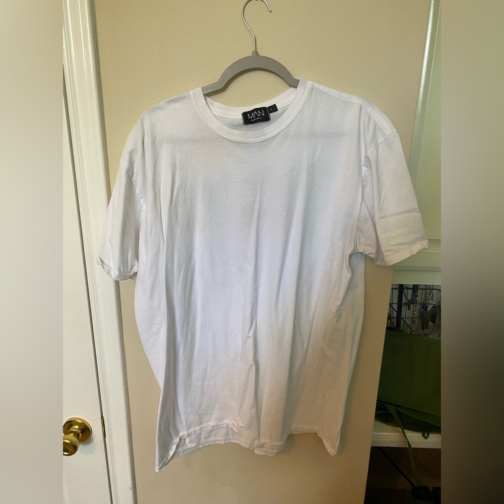 Boohooman Mens White Graphic T-Shirt Size Large